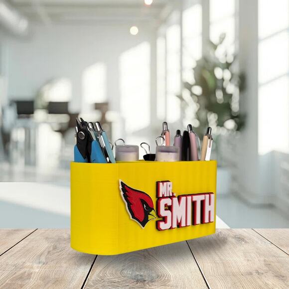 Personalized Arizona Cardinals Desk Organizer, Cardinals Gift - Picture 4 of 10